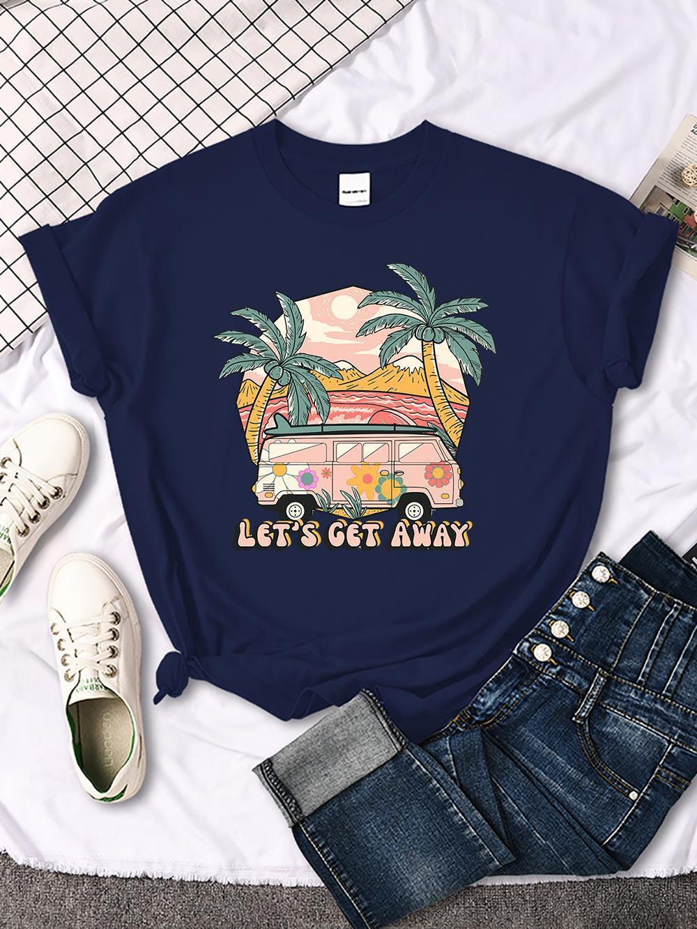 S4R-Let's Get Away Vacation Pattern Female T-shirts