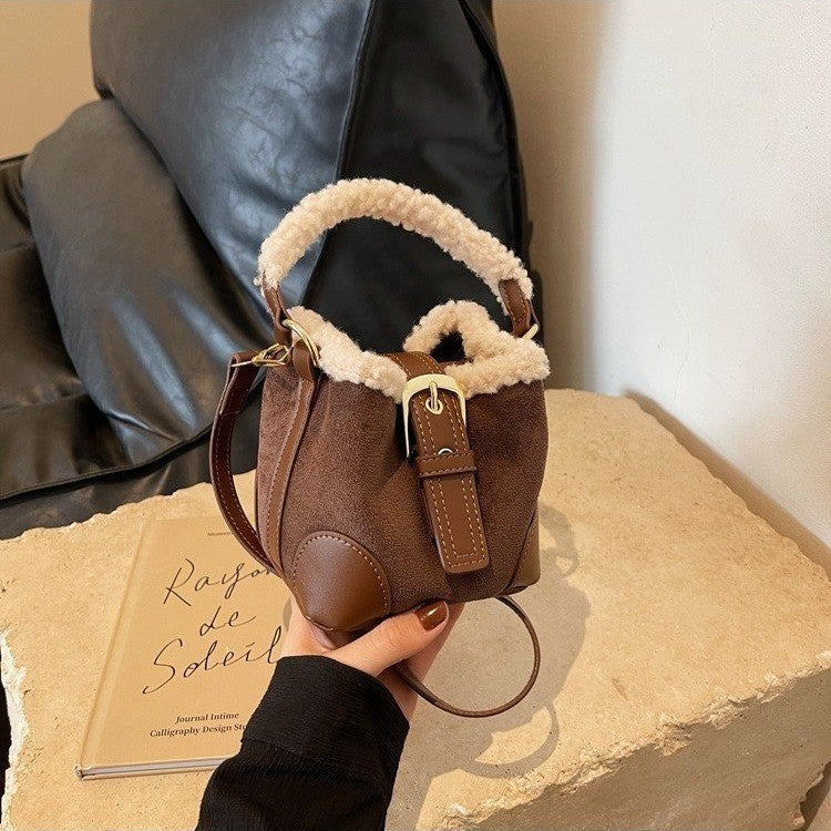 S4R-Crossbody Bags Women Shoulder Bag Casual Retro Plush Bag Versatile Plush Designer Bags Purse and Handbags Female Bags
