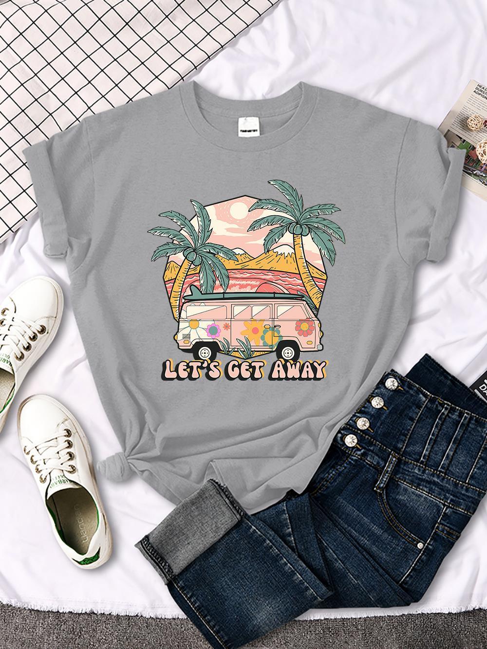 S4R-Let's Get Away Vacation Pattern Female T-shirts