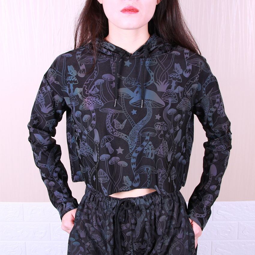 S4R-New Mushroom Reflective Hoodies Women