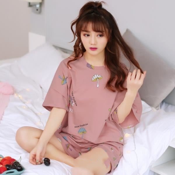 S4R-ShorT Sleeve Cute Sleepwear Homewear