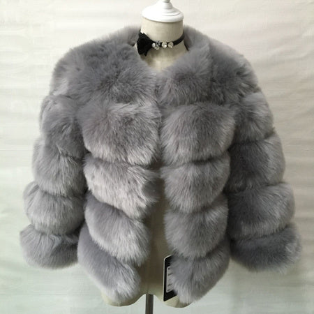 S4R-S-3XL Mink Coats Women Winter New Fashion FAUX Fur Coat Elegant Thick Warm Outerwear Fake Fur Jacket Chaquetas Mujer
