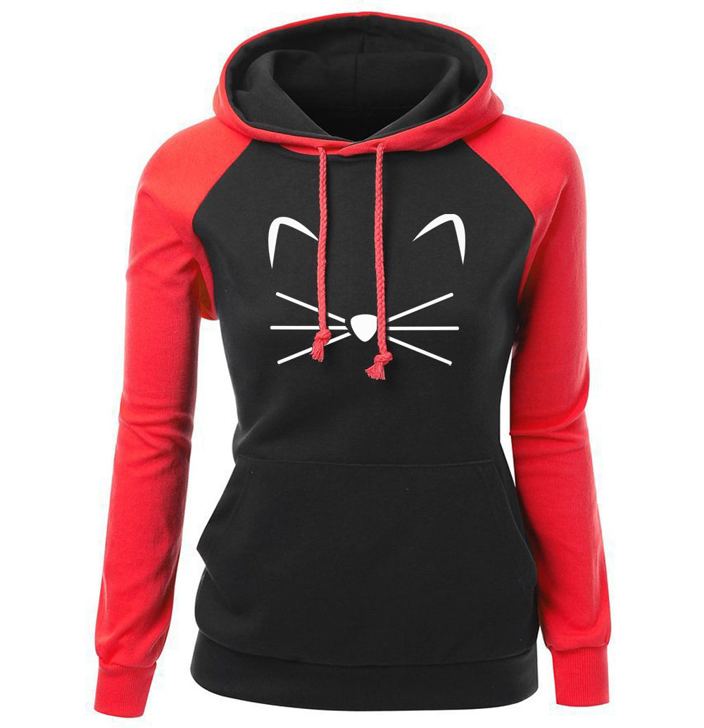S4R-Cute Cat Woman Hoodies Sweater