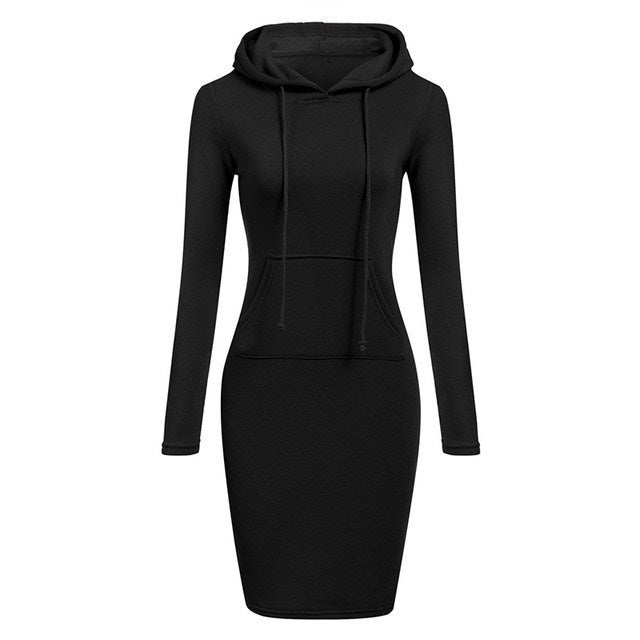 S4R-Autumn Winter Women Hoodies Sweatshirts Long-sleeved Dress