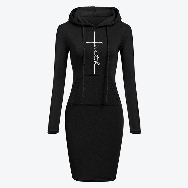 S4R-Autumn Winter Women Hoodies Sweatshirts Long-sleeved Dress