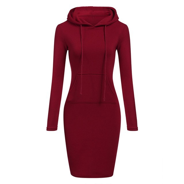 S4R-Autumn Winter Women Hoodies Sweatshirts Long-sleeved Dress