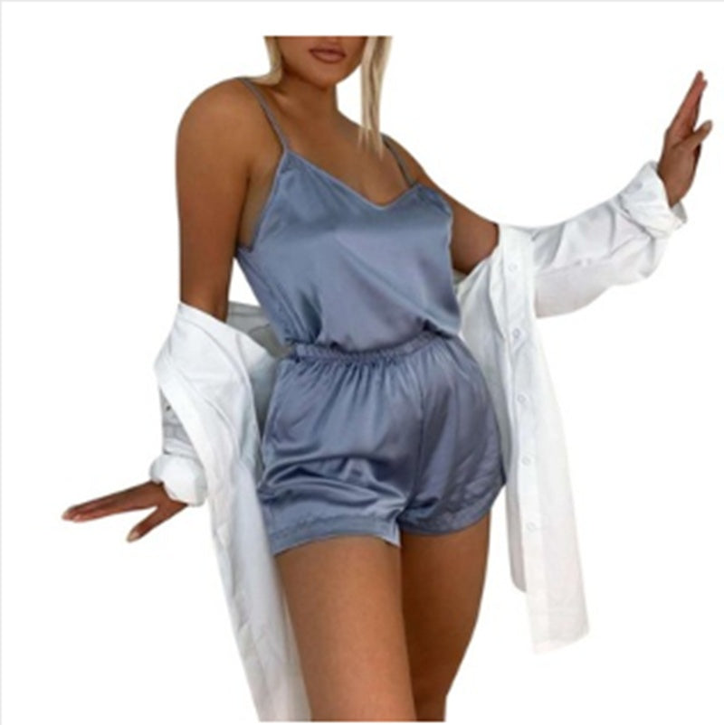 S4R-Women Sexy Sleepwear Sleeveless Babydoll Strap