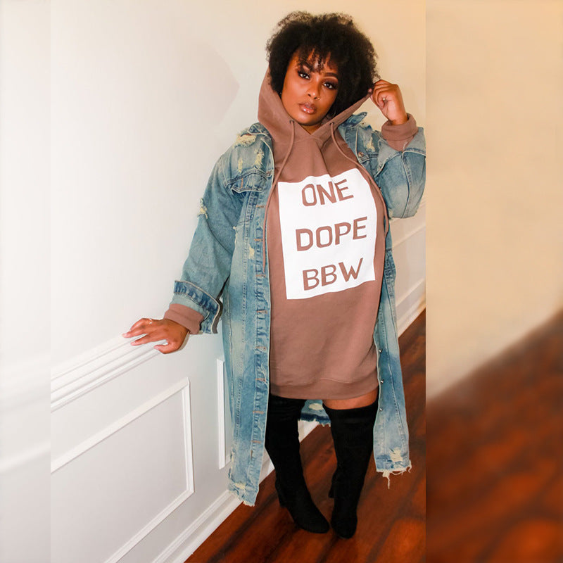 S4R-Plus Size Hoodies For Female Big Blouse Hooded Top