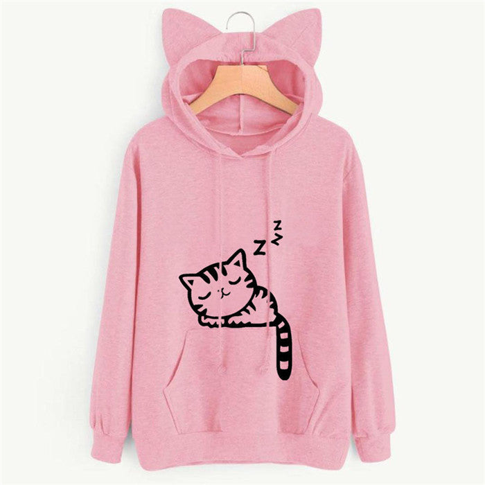 S4R-Long Sleeve Sweatshirt Hoodies Women Casual Crop Top