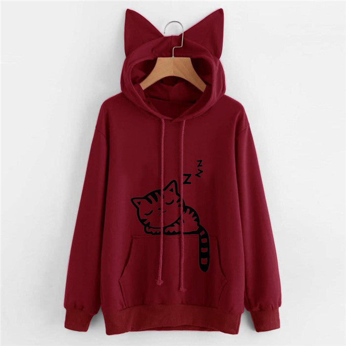 S4R-Long Sleeve Sweatshirt Hoodies Women Casual Crop Top