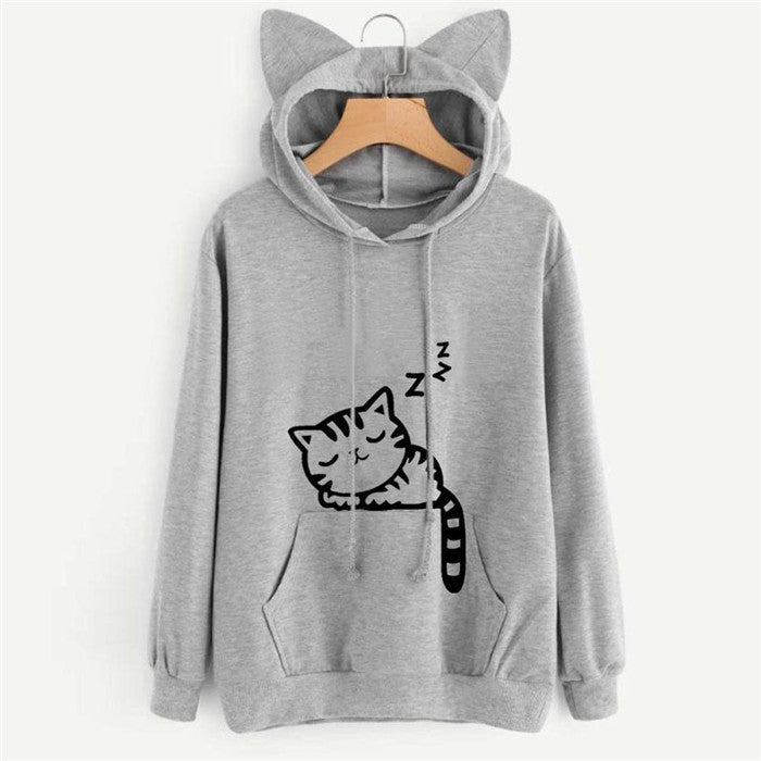 S4R-Long Sleeve Sweatshirt Hoodies Women Casual Crop Top