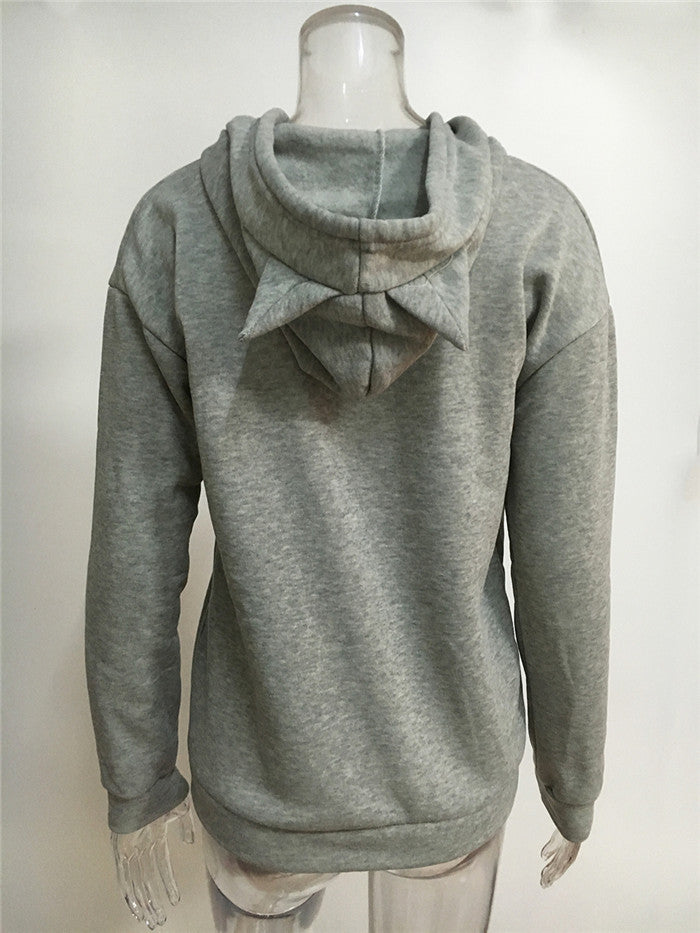 S4R-Long Sleeve Sweatshirt Hoodies Women Casual Crop Top