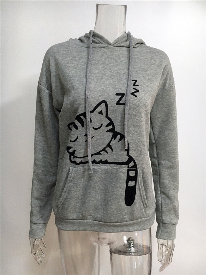 S4R-Long Sleeve Sweatshirt Hoodies Women Casual Crop Top