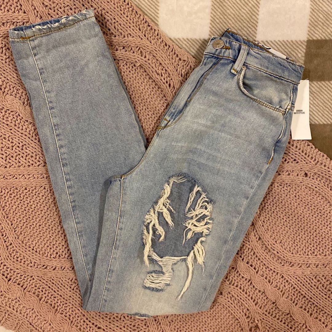 S4R-Ladies Jeans Ripped Holes Show Thin Denim Trousers