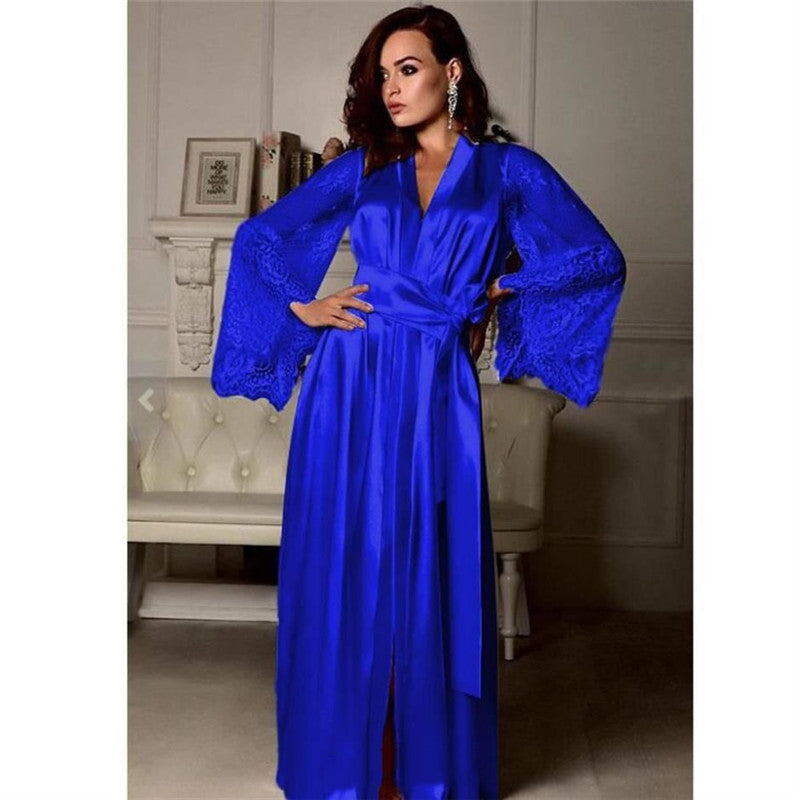 S4R-Stylish Sexy Summer Lingerie Womens Silk Robe Dress Pajama