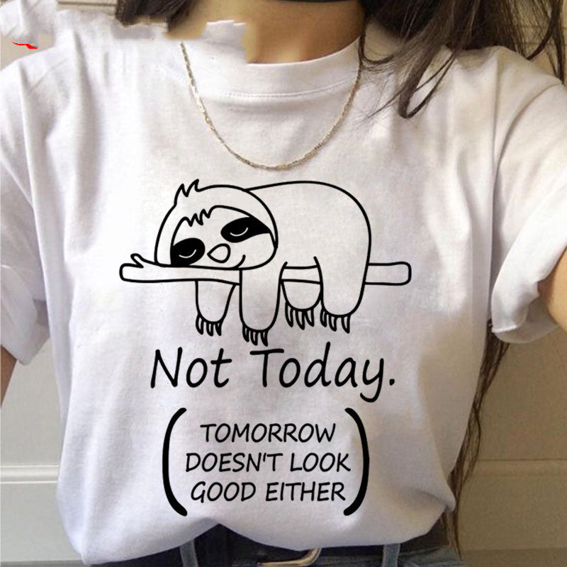 S4R-Sloth Kawaii Printed Women T-shirts