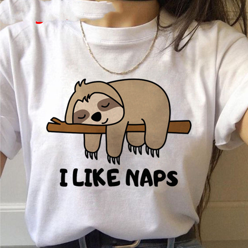 S4R-Sloth Kawaii Printed Women T-shirts