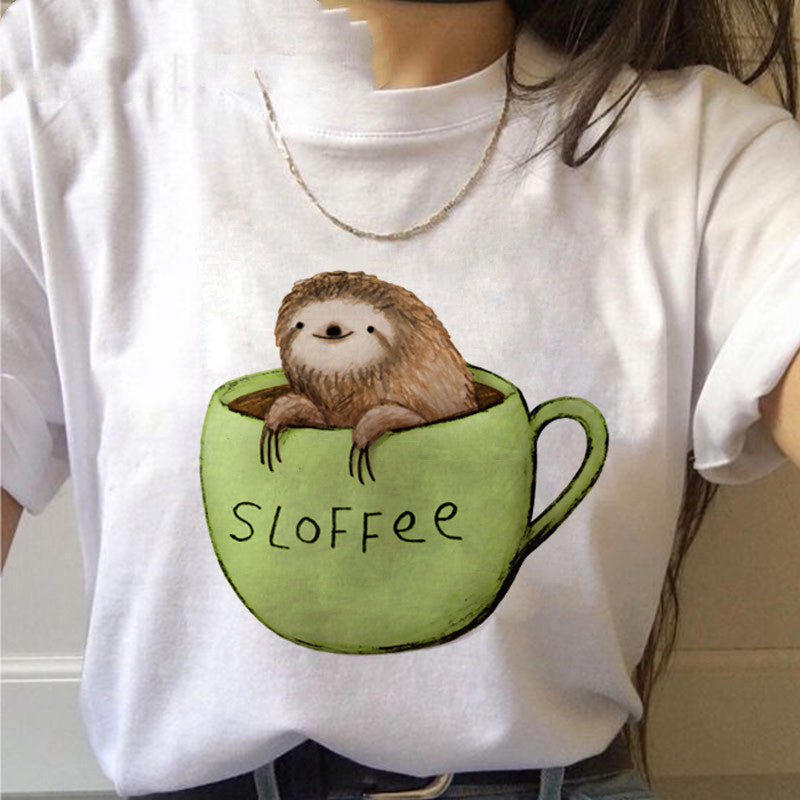 S4R-Sloth Kawaii Printed Women T-shirts