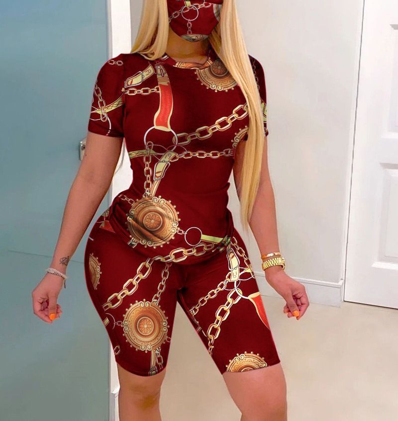 S4R-Fitness O-neck Sports Suit Female Short Sleeve Two-piece Suit
