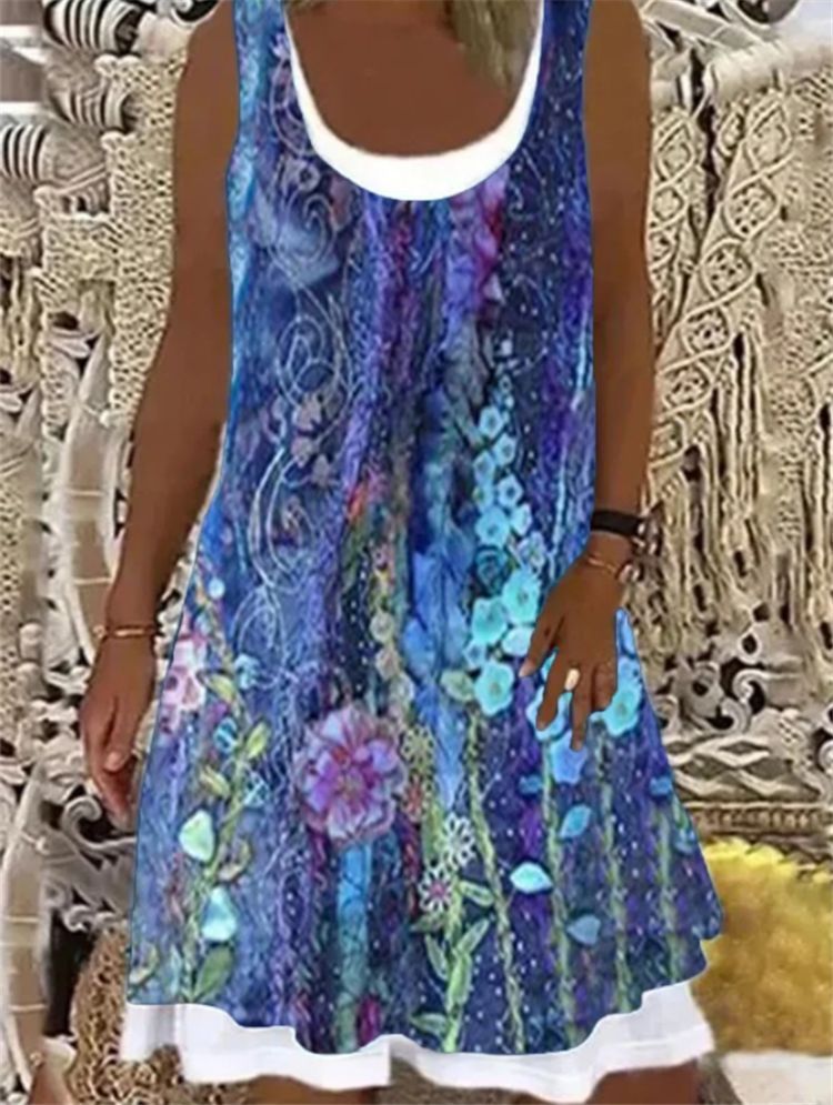 S4R-Cotton Casual Floral Short Sleeve Dresses