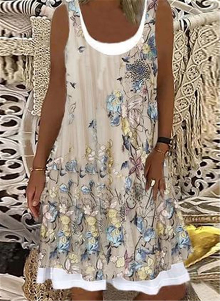 S4R-Cotton Casual Floral Short Sleeve Dresses
