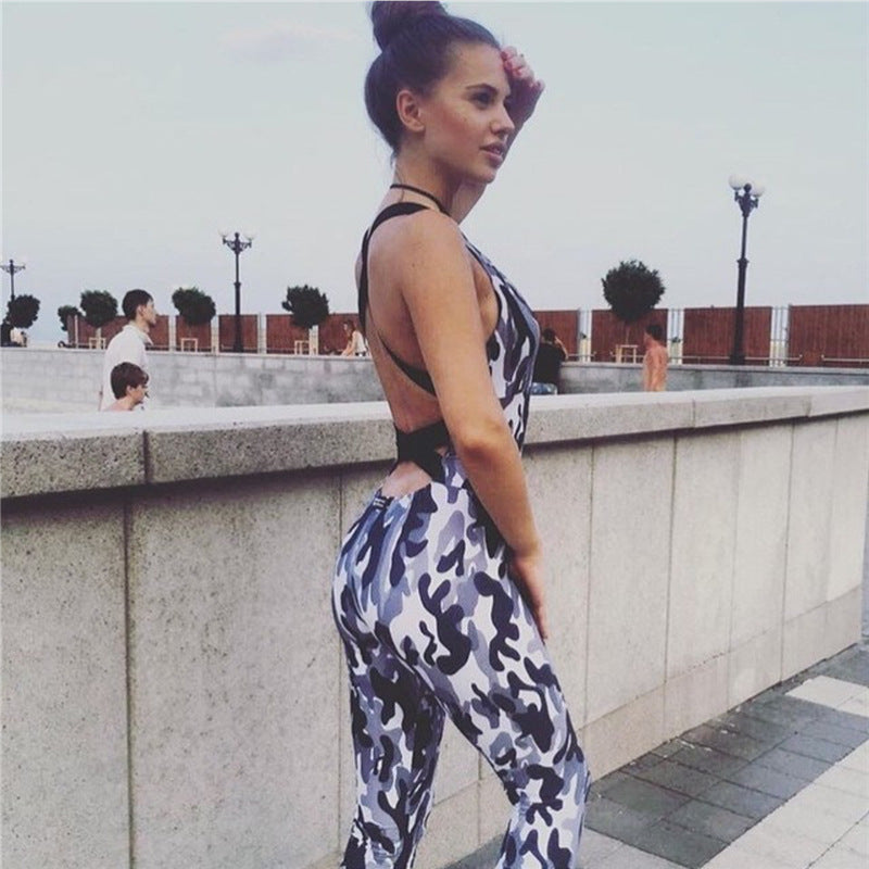 S4R-New Fashion Women Casual Camouflage Polyester Jumpsuits Playsuits Bodysuits