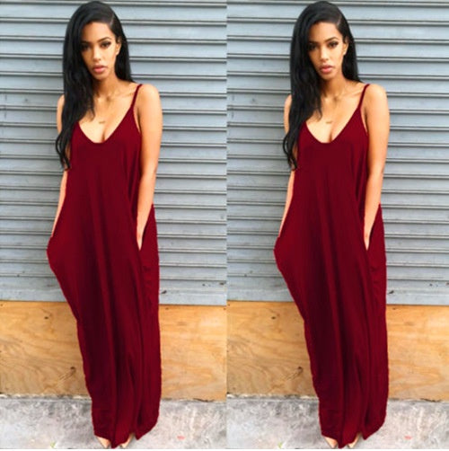 S4R-Women Summer Dress Casual Long Dresses Plus Size