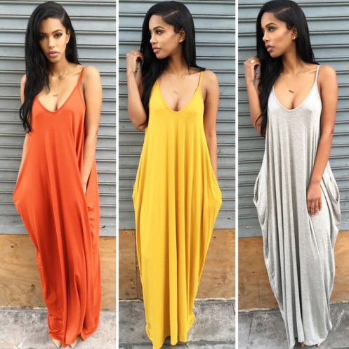 S4R-Women Summer Dress Casual Long Dresses Plus Size