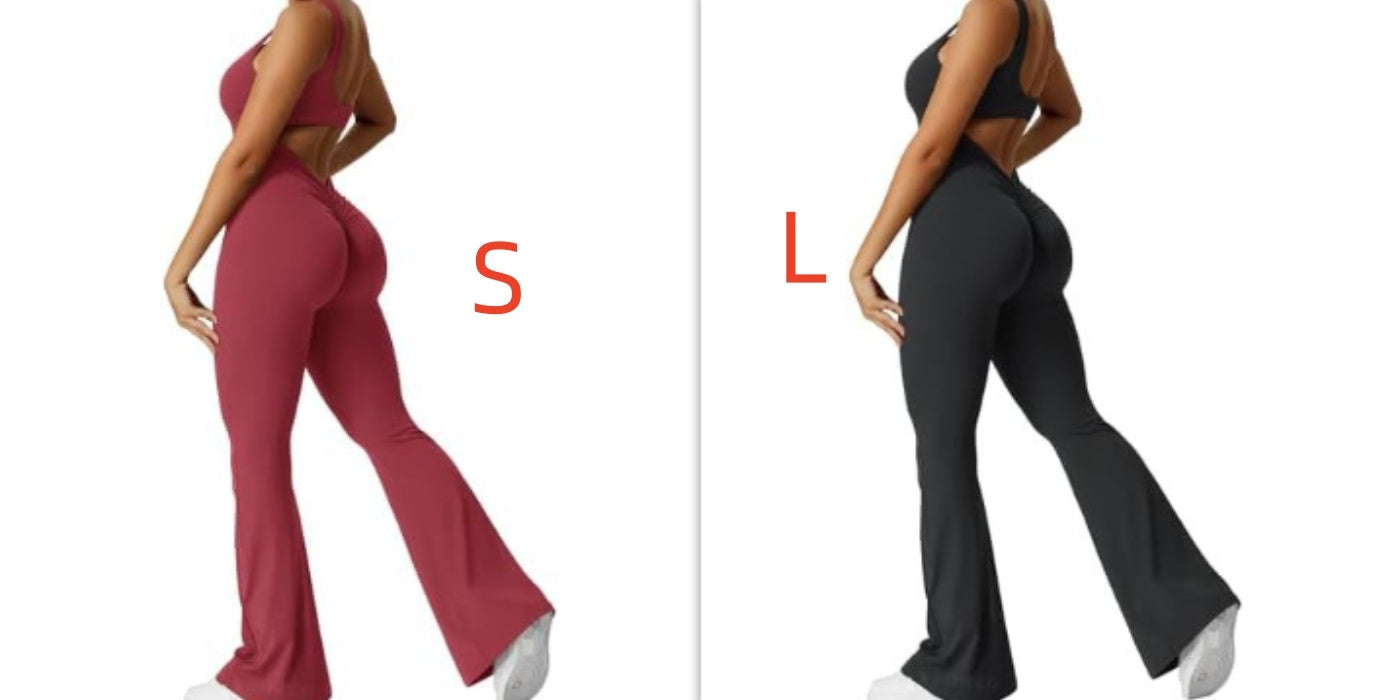 S4R-YEOREO Women Sleeveless Flare Jumpsuits