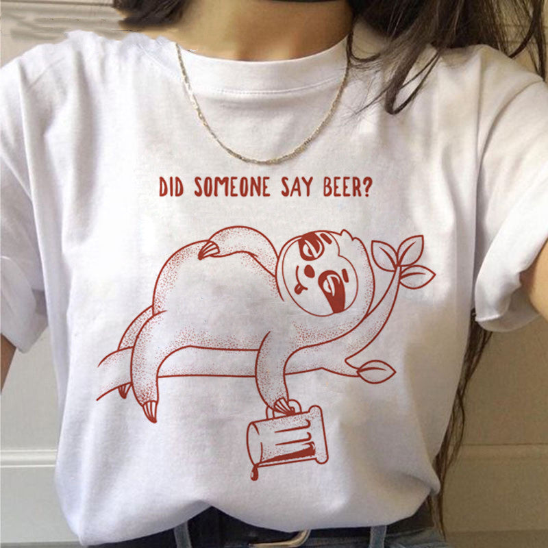 S4R-Sloth Kawaii Printed Women T-shirts