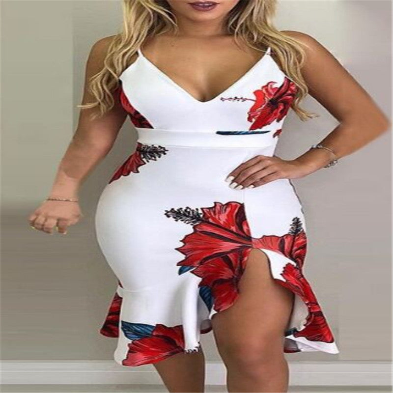 S4R-Collage halter irregular skirt dresses