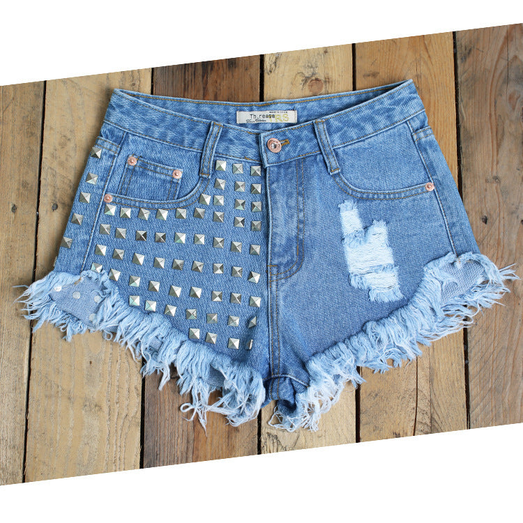 S4R-Denim high waist shorts