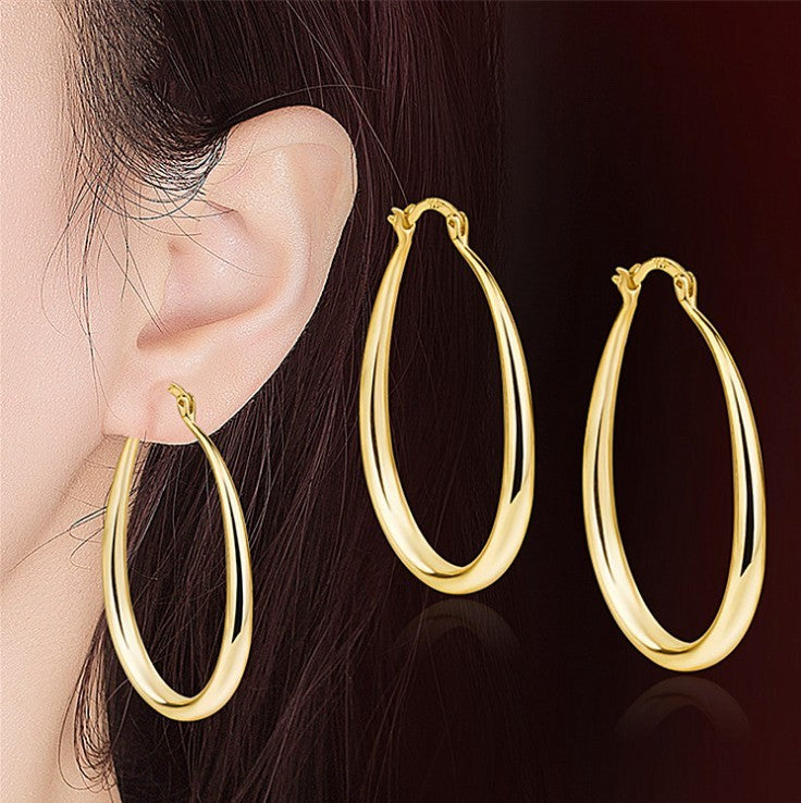 S4R-Geometric oval earrings