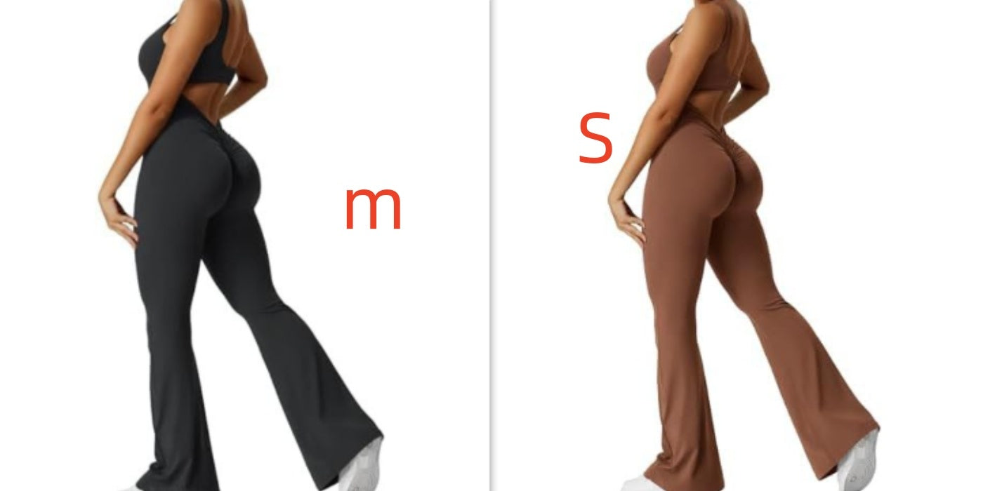 S4R-YEOREO Women Sleeveless Flare Jumpsuits
