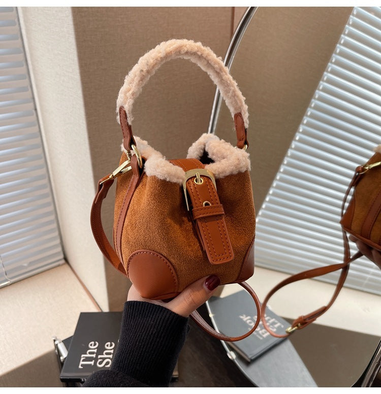 S4R-Crossbody Bags Women Shoulder Bag Casual Retro Plush Bag Versatile Plush Designer Bags Purse and Handbags Female Bags