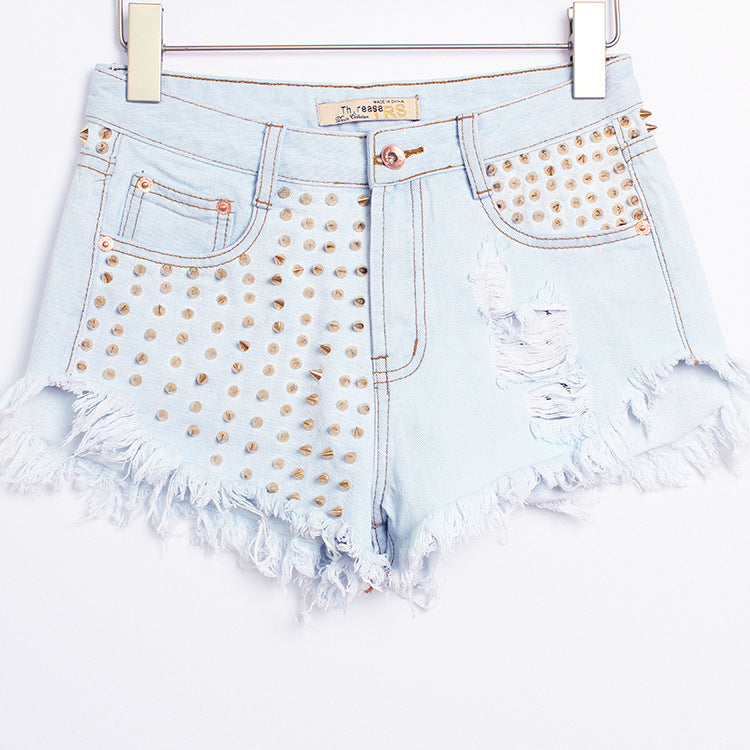 S4R-Denim high waist shorts