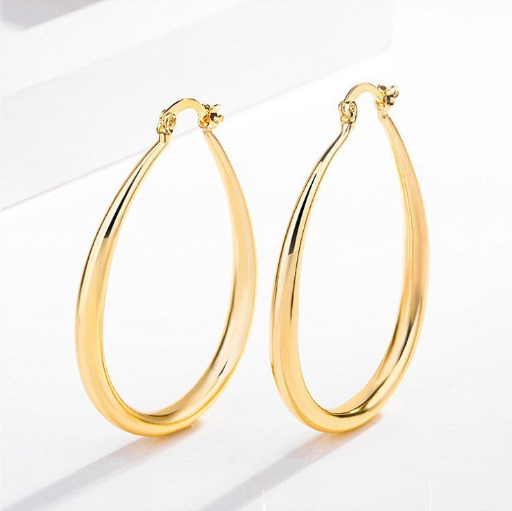 S4R-Geometric oval earrings