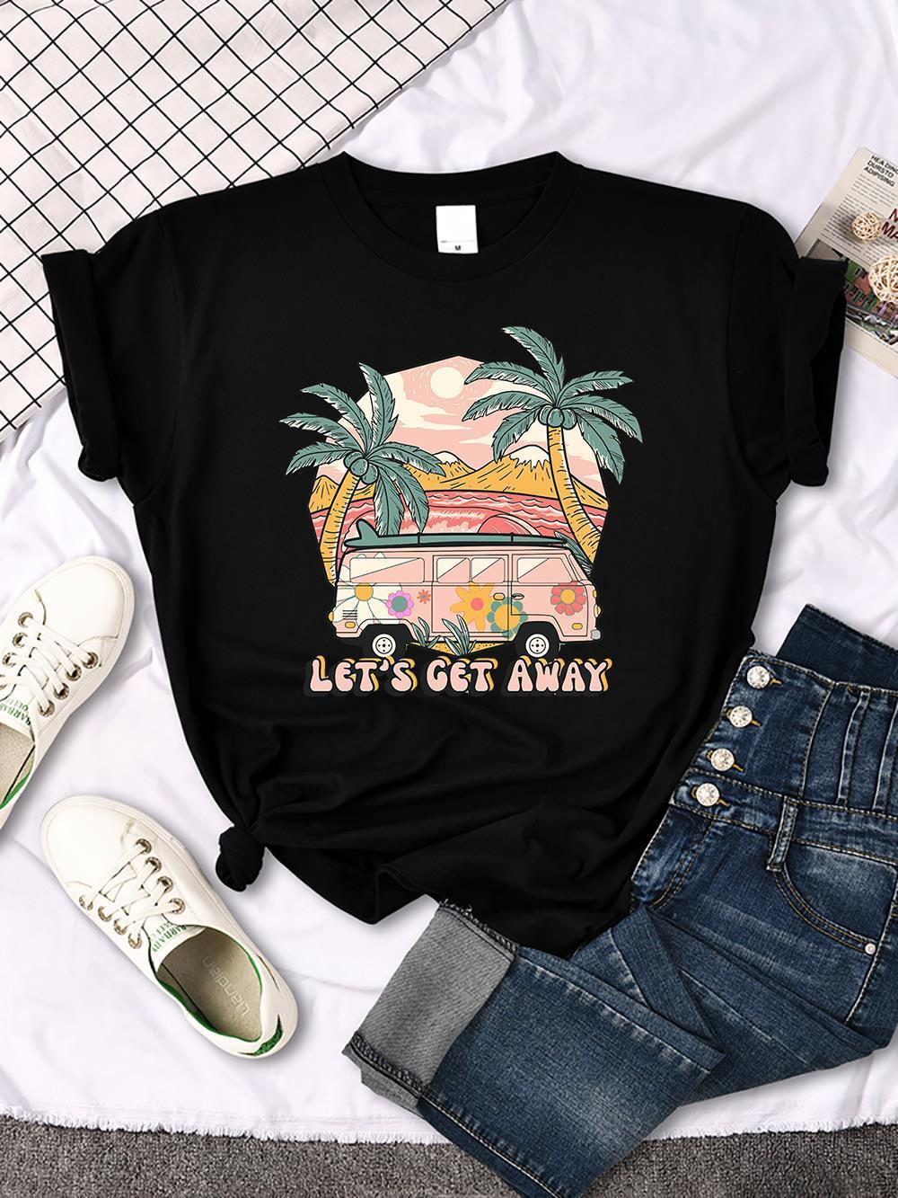 S4R-Let's Get Away Vacation Pattern Female T-shirts