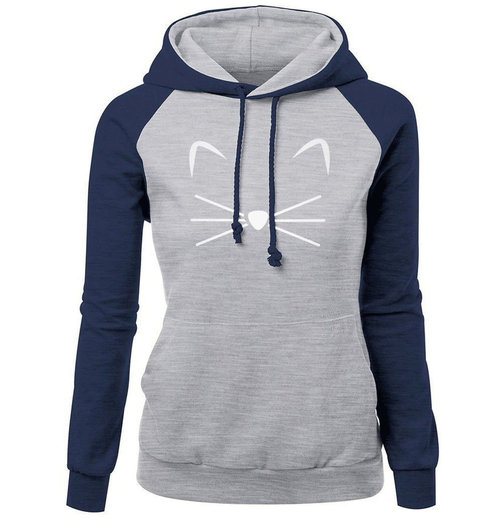 S4R-Cute Cat Woman Hoodies Sweater