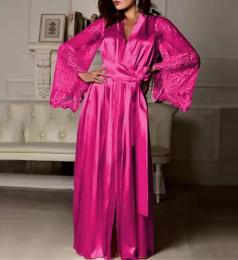 S4R-Stylish Sexy Summer Lingerie Womens Silk Robe Dress Pajama