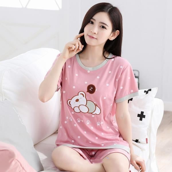 S4R-ShorT Sleeve Cute Sleepwear Homewear