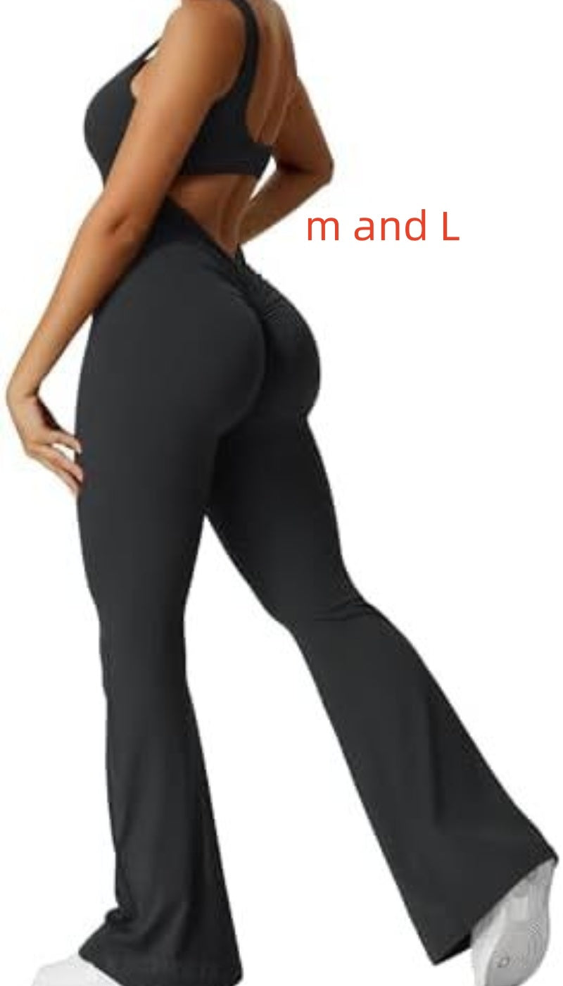 S4R-YEOREO Women Sleeveless Flare Jumpsuits