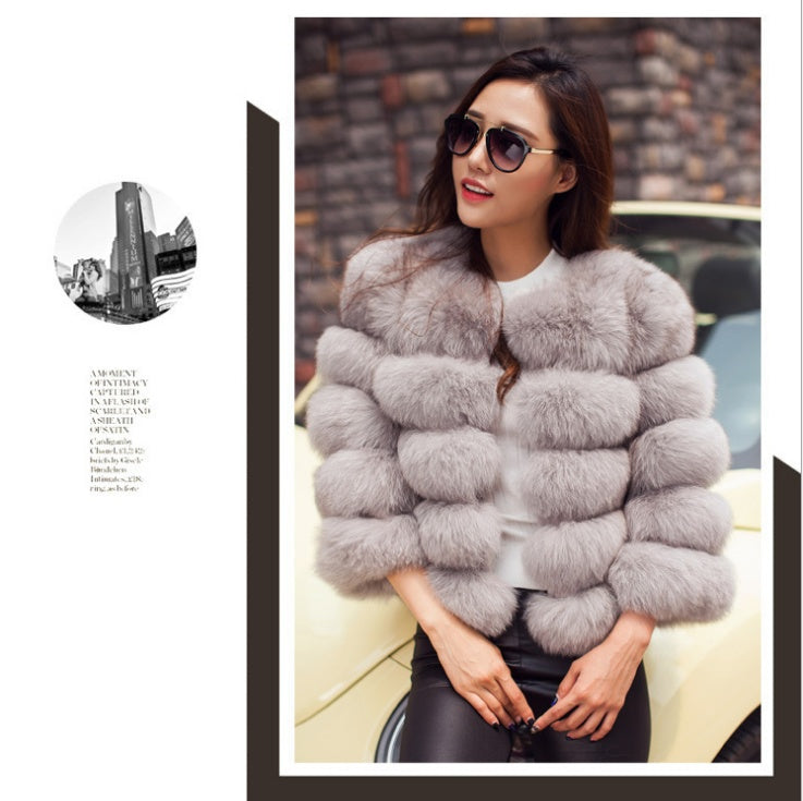 S4R-S-3XL Mink Coats Women Winter New Fashion FAUX Fur Coat Elegant Thick Warm Outerwear Fake Fur Jacket Chaquetas Mujer