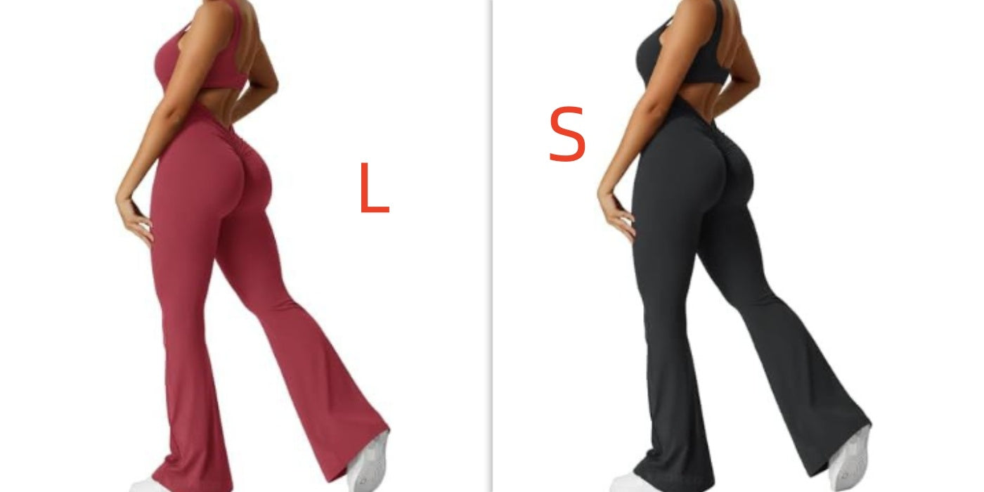 S4R-YEOREO Women Sleeveless Flare Jumpsuits