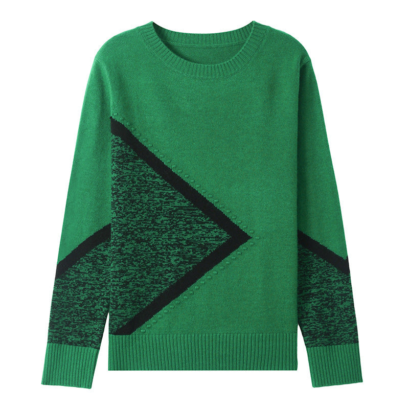 S4R-Round Neck Multicolor Sweater Sweaters Women's Clothing Long Sleeve