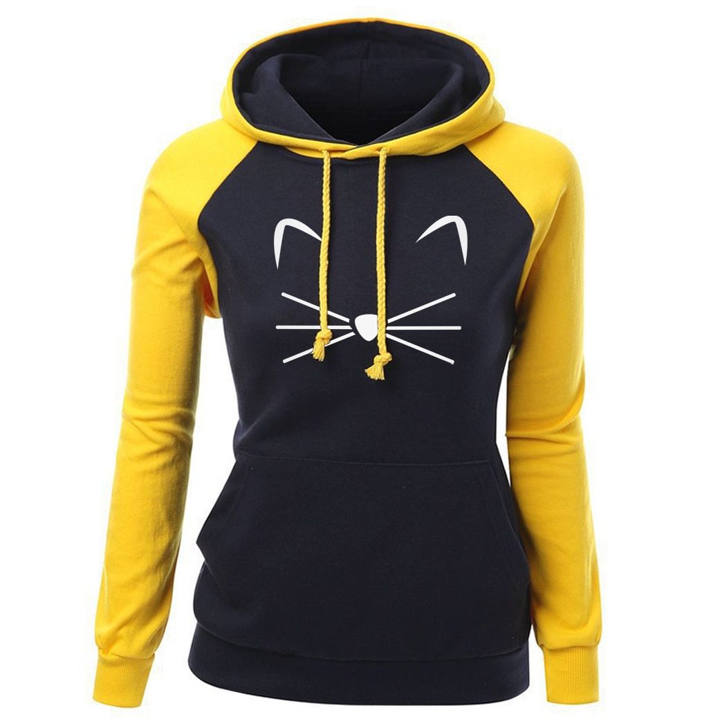 S4R-Cute Cat Woman Hoodies Sweater