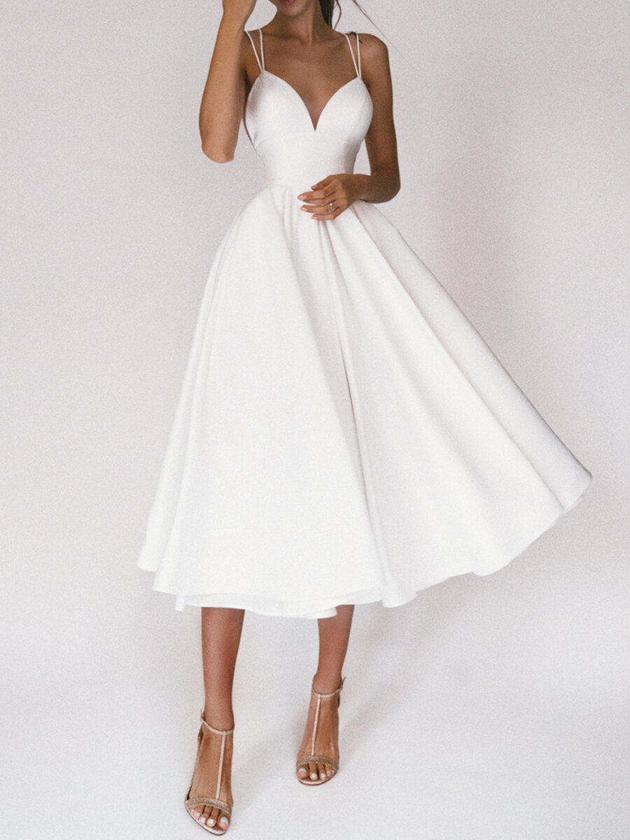 S4R-Sexy V-neck Suspender Dress Summer Fashion A-Line Long Dresses For Women