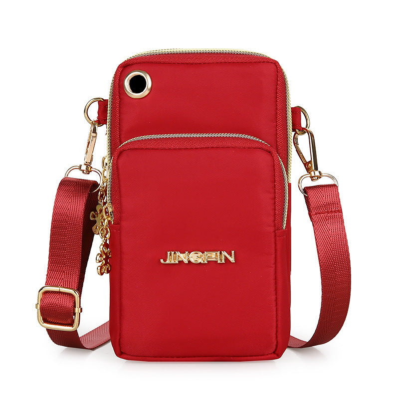 S4R- Women Shoulder Bag 3-layer Zipper Design Small Crossbody Shoulder Bags Wallet Coin Purse