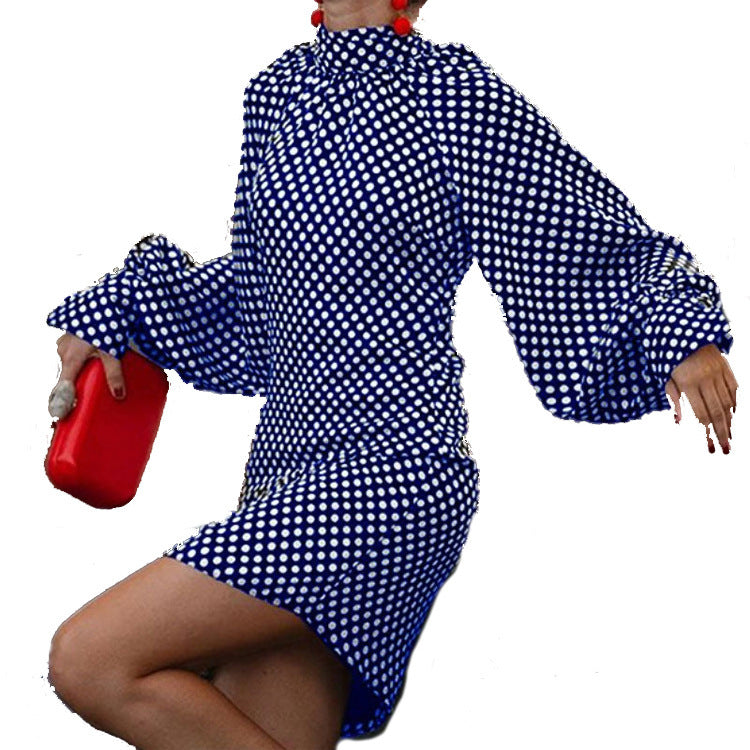S4R-New Fashion Polka-dot Print Dresses For Spring And Autumn