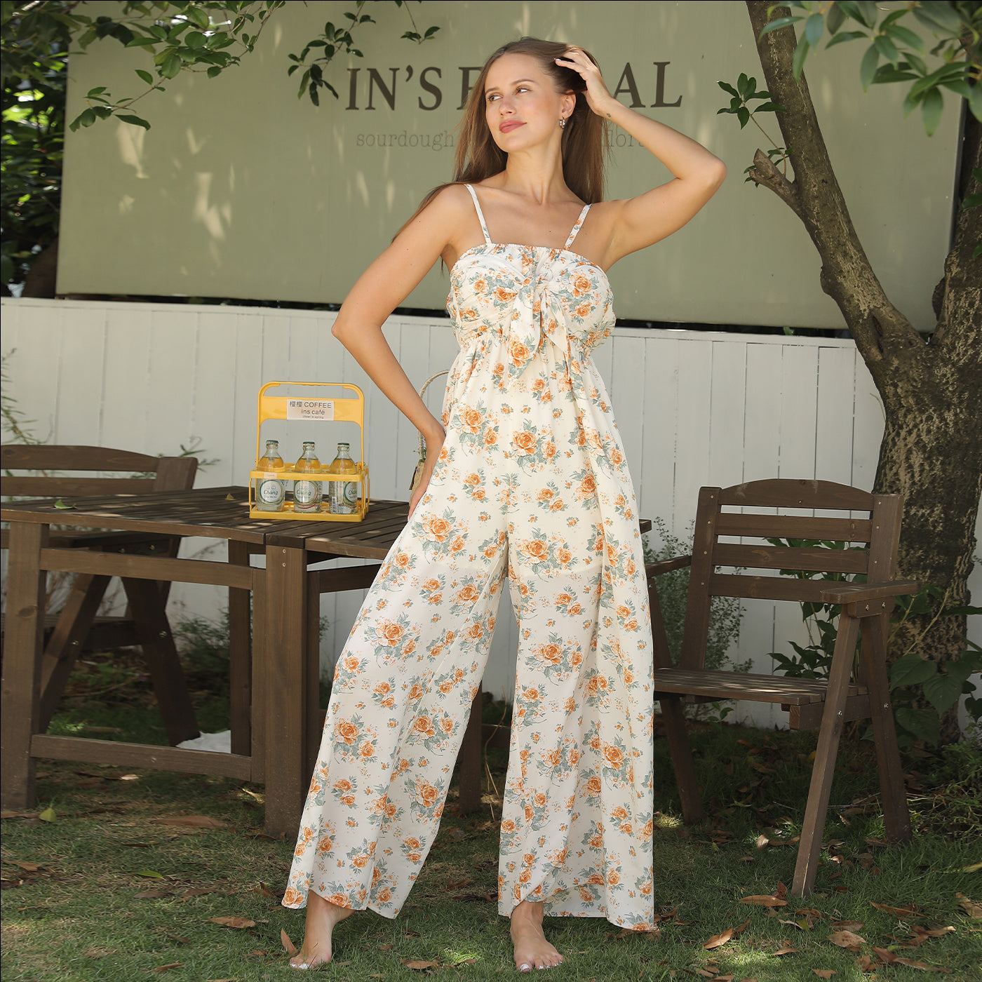 S4R-Women's Fashion Simple Printed Dresses Jump Suit